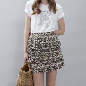 Pleated Layered Mini Skirt